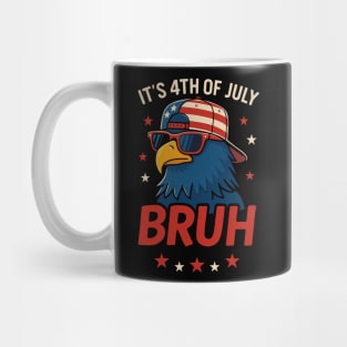 It’s 4th of July BRUH Funny Patriotic Bald Eagle Meme Mug